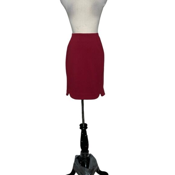 Lauren Conrad red textured pencil skirt size 2 - Picture 1 of 12